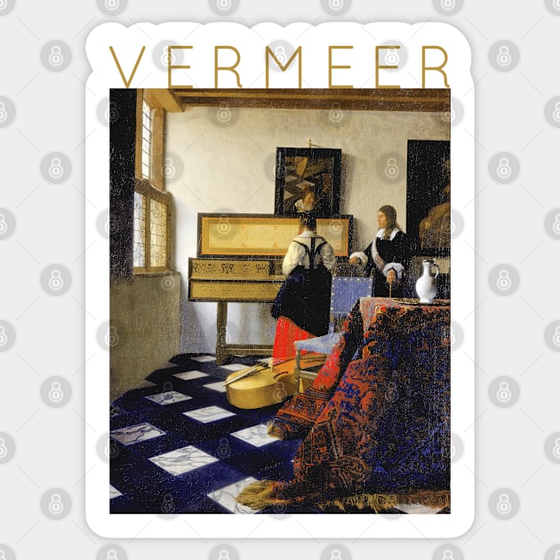 Johannes Vermeer - The Music Lesson Sticker by TwistedCity